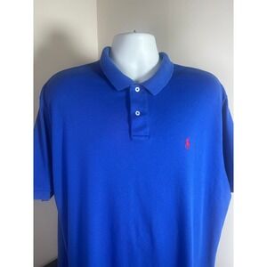 Polo Ralph Lauren Mens XL Royal Blue Short Sleeve Polo Shirt Red Pony Logo